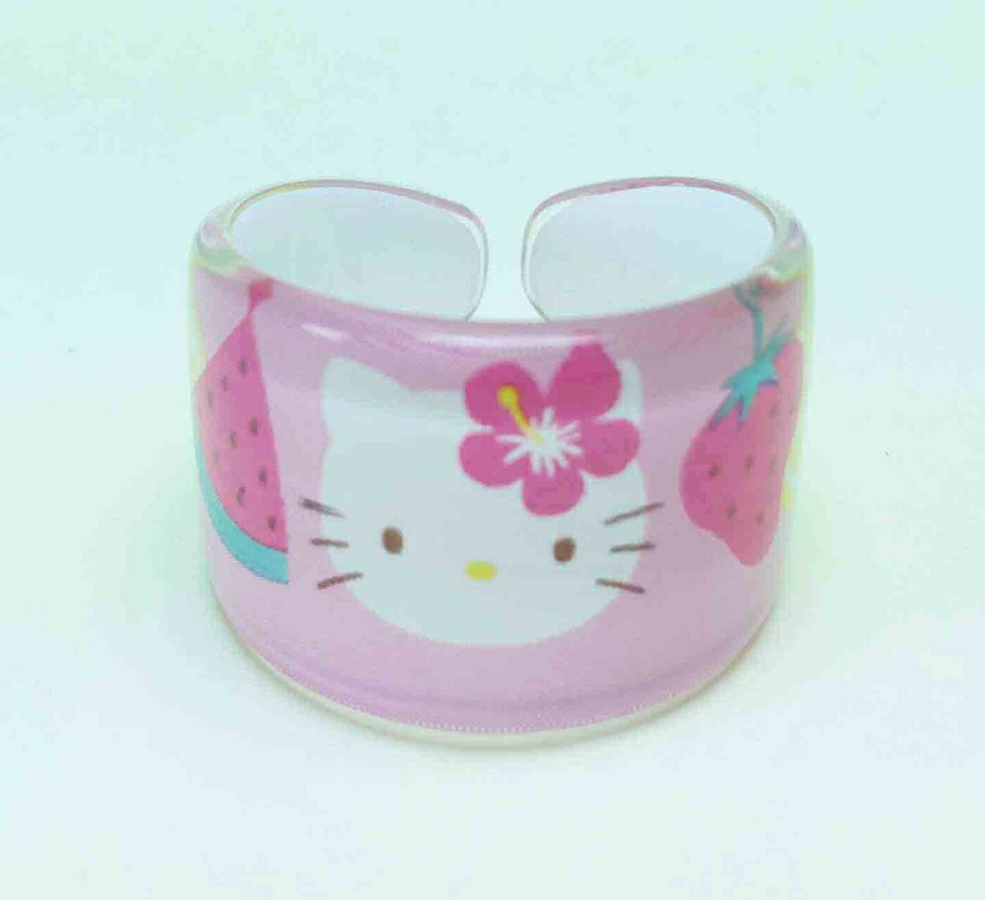 【震撼精品百貨】Hello Kitty 凱蒂貓 塑膠戒指-水果 震撼日式精品百貨