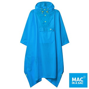 MAC IN A SAC 英國 輕巧袋著走快穿成人雨衣 MNS041 螢光藍【野外營】雨衣 登山雨衣