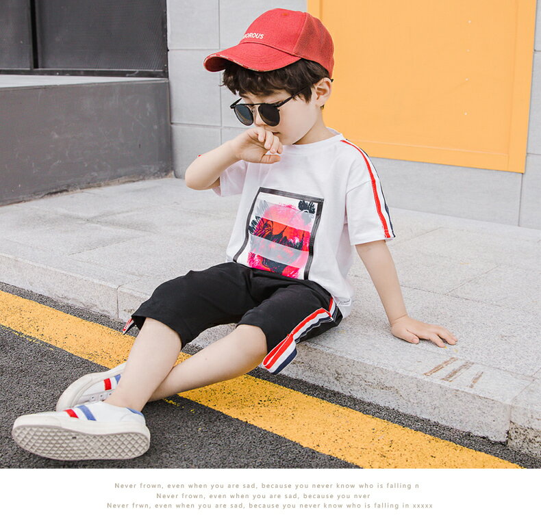 兒童男童夏季套裝新款男孩短袖中小童寶寶春裝韓版帥氣潮童裝 8