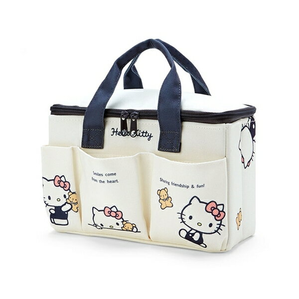【震撼精品百貨】凱蒂貓 Hello Kitty~日本SANRIO三麗鷗 Kitty尼龍多口袋手提收納箱 M (米動作款)*00685