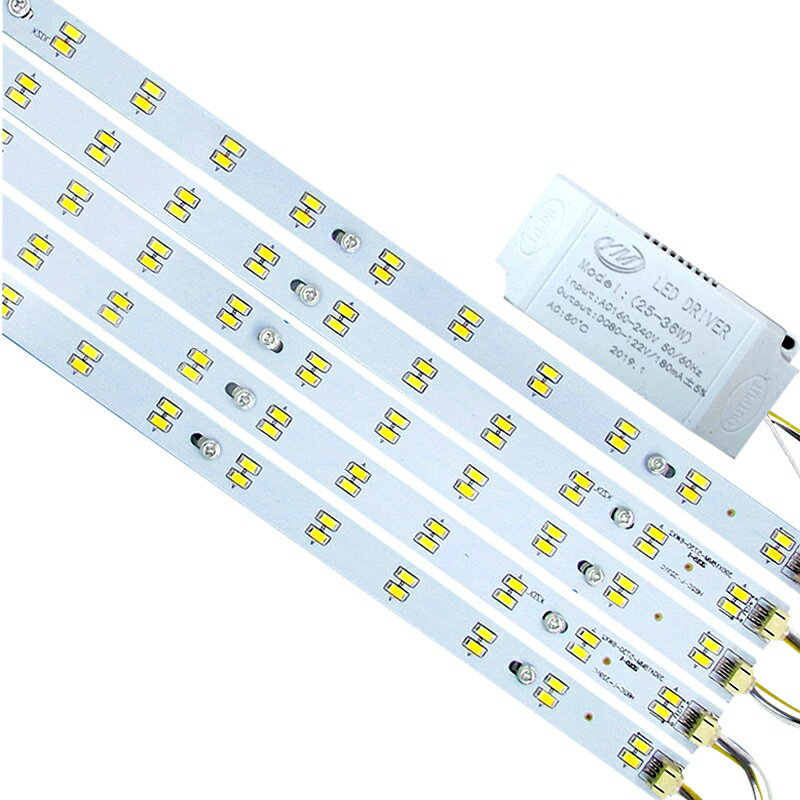 LED燈條30/40/50公分吸頂燈改造燈板led長條燈芯三色變光長條燈。