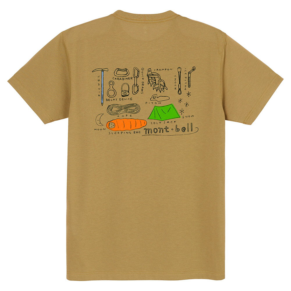 【【蘋果戶外】】mont-bell 1114716 TN 棕【男款】登山裝備 MONTAIN GEAR 山道具 Wickron 短袖排汗衣 排汗T恤 機能衣