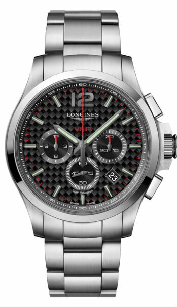 LONGINES浪琴錶 L37274666 征服者萬年曆計時腕錶/黑面44mm