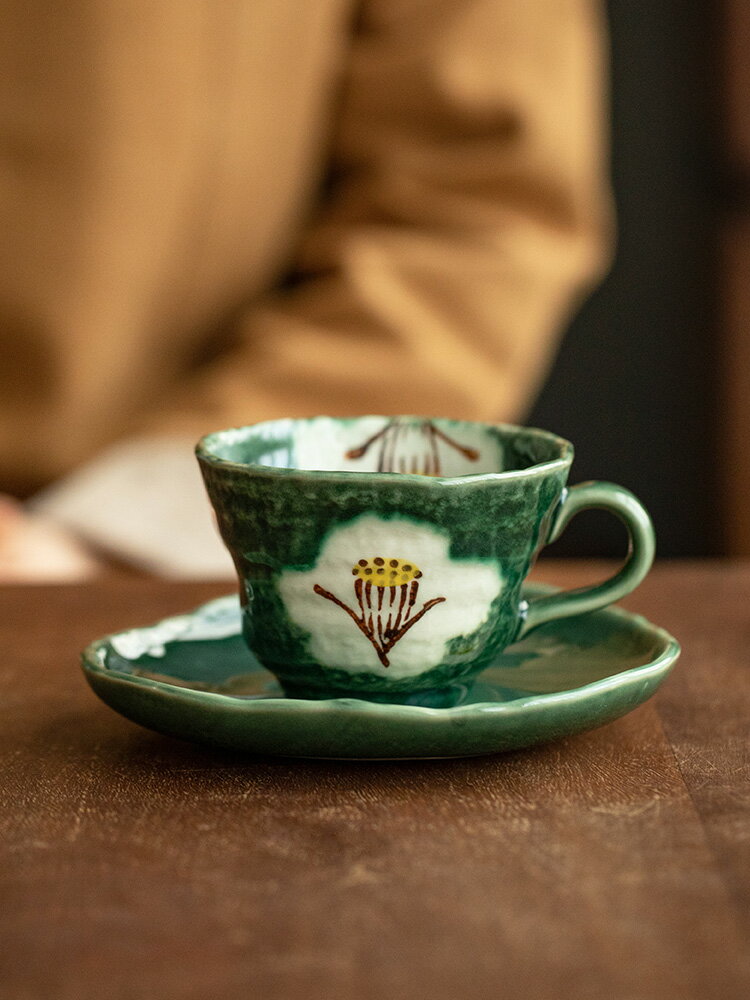 鍋小姐日本進口陶瓷禮物瀨戶燒套杯日式手繪馬克杯復古高檔咖啡杯