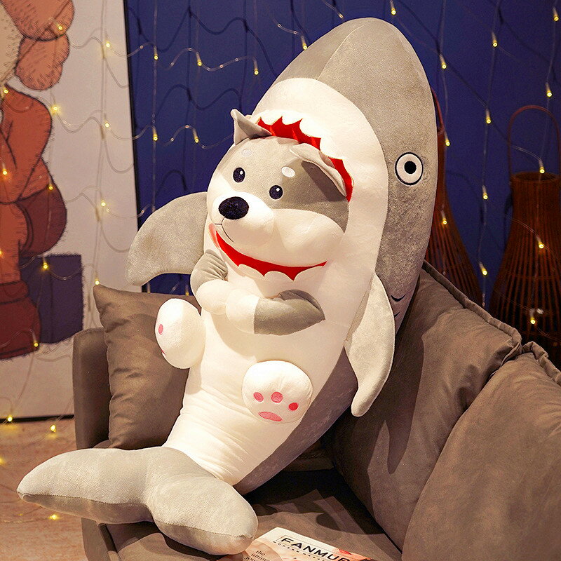 抱枕 鯊狗玩偶 搞笑毛絨玩具沙雕生日禮物 搞怪鯊魚狗布娃娃【不二雜貨】