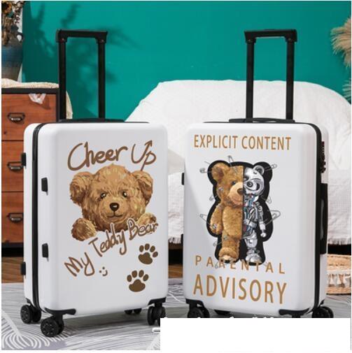 行李箱ins網紅新款小熊拉桿箱20可愛涂鴉旅行皮箱子女24寸男學生