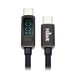(現貨)Hawk浩客 HCD100 USBC To USBC功率顯示快充 充電傳輸線(100W)