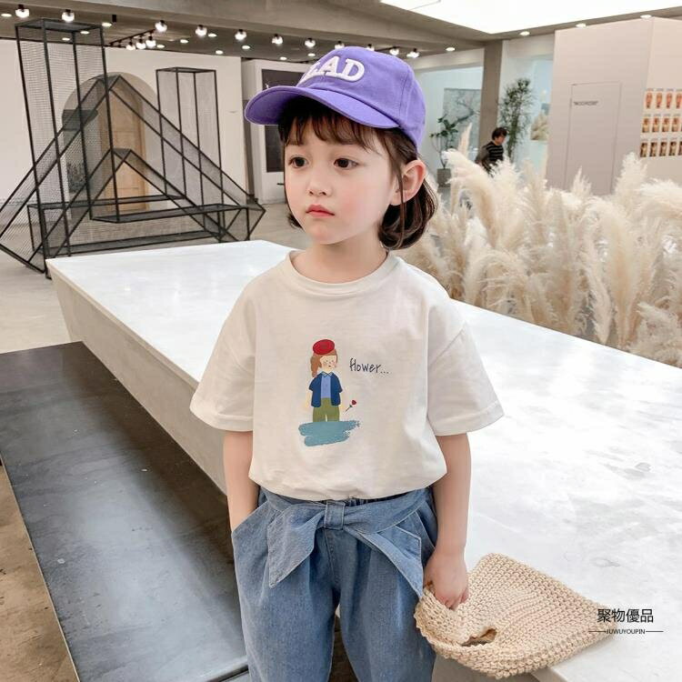短袖T恤夏裝女寶寶韓版兒童夏季上衣女童【聚物優品】