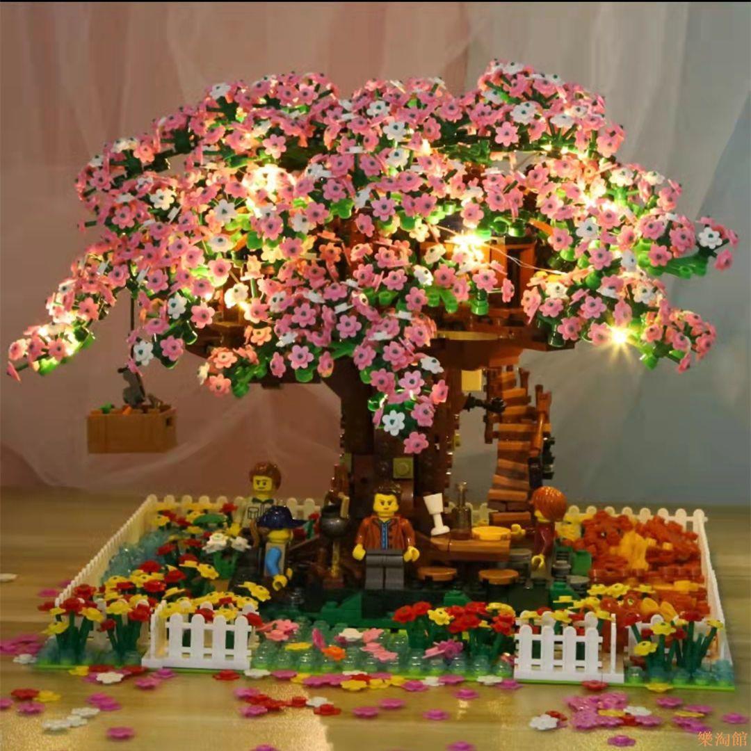 兼容樂高微顆粒櫻花樹屋女孩系列建筑生日禮物拼裝模型玩具積木
