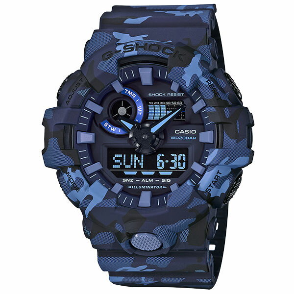 CASIO G-SHOCK GA-700CM-2A 軍力迷彩流行雙顯腕錶/53mm