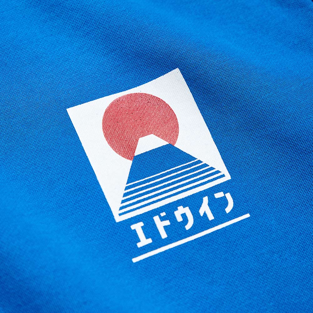 EDWIN 男女款 東京散策系列 富士山LOGO長袖T恤 (藍色) 4