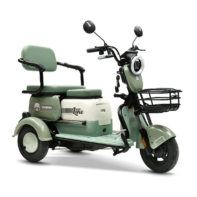 【接送孩子代步】電動三輪車 電瓶車 代步車 老人車 家用電動車 小型電動車 雙人座 輕巧好騎 安全穩定 適合長輩接送 女性友善設計