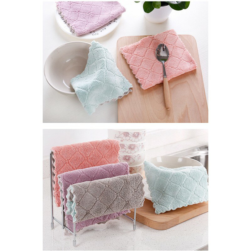 菱格紋抹布【C009】台灣出貨 居家  雙面抹布 強吸水 去污 不掉毛 雙面 清潔布 洗碗布 擦手巾 菜瓜布 2