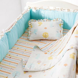 奇哥快樂森林六層紗六件式寢具組/嬰兒床組 (L)(TLC622000) 3900元