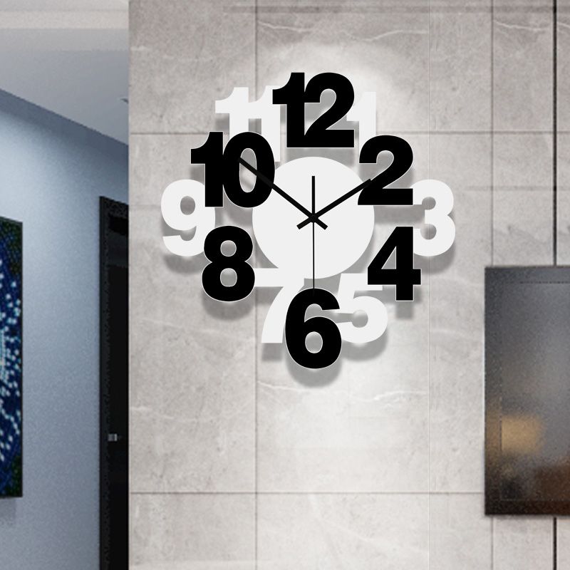 雅刻麗掛鐘客廳現代簡約鐘表創意電子時鐘靜音個性藝術石英鐘掛墻