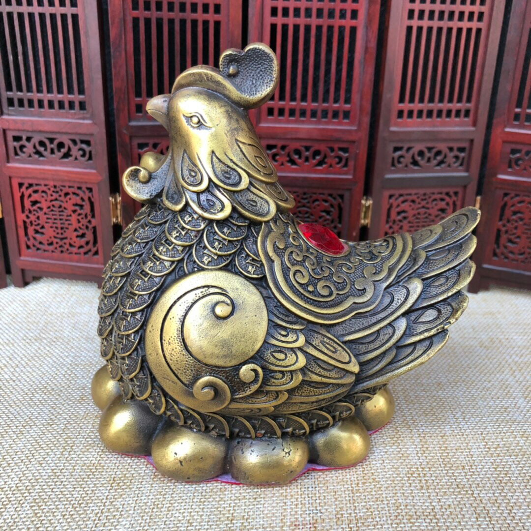 銅母雞金蛋銅雞招財進寶擺件促夫妻姻緣家居擺設飾品