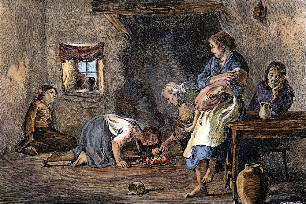 potato-famine-ninterior-of-a-peasants-hut-during-the-great-potato