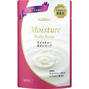日本 熊野油脂 PHARMAACT 保濕沐浴乳 玫瑰香氣 400ml 補充包