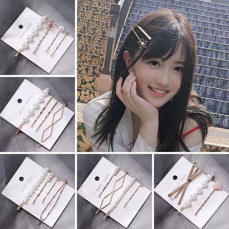 一字頭髮夾 套裝組 珍珠髮夾 一字夾 瀏海夾 髮夾 後腦勺髮夾 女髮卡頭飾 少女頭髮夾子 邊夾子髮飾