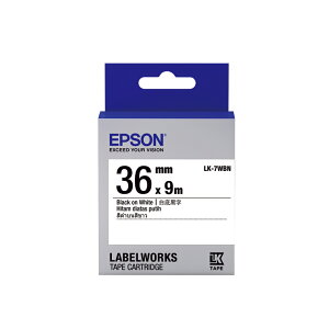 EPSON 一般系列 LK-7WBN 白底黑字 36mm 標籤帶 C53S657401 適用 LW-Z900/LW-900P/LW-1000P/LW-Z5000