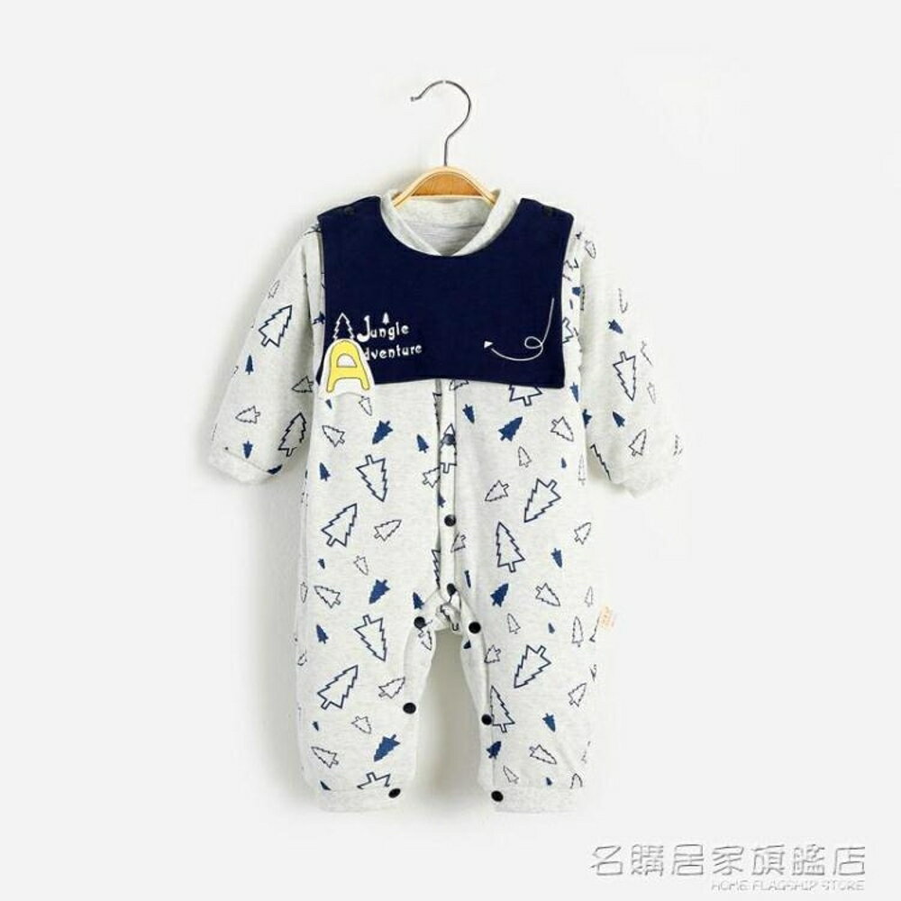 嬰兒連身衣加厚棉衣外出純棉0-3月夾寶寶保暖新生兒衣服裝 交換禮物