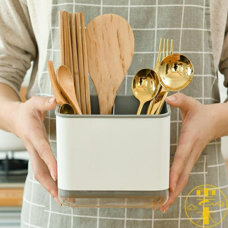 筷子簍置物架託多功能瀝水筷子籠餐具收納盒【雲木雜貨】