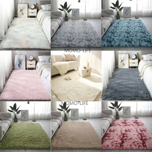 客廳臥室長毛地毯 純白色地毯 素色地毯 扎染ins地毯 現代簡約風地毯 漸變色地毯 床邊毯 網美地毯加厚毛長4公分