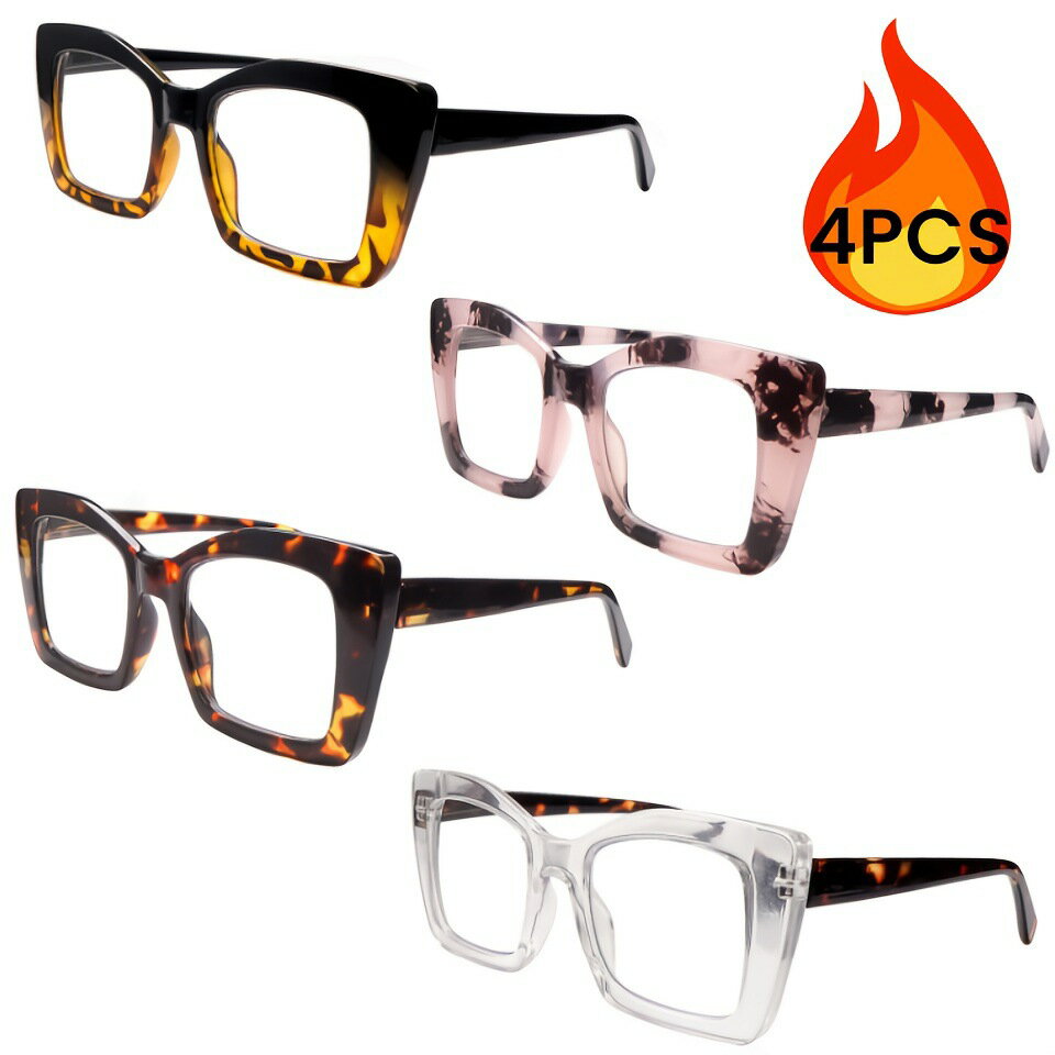 4 Pack Blue Light Blocking Glasses Spring Hinges Flexible