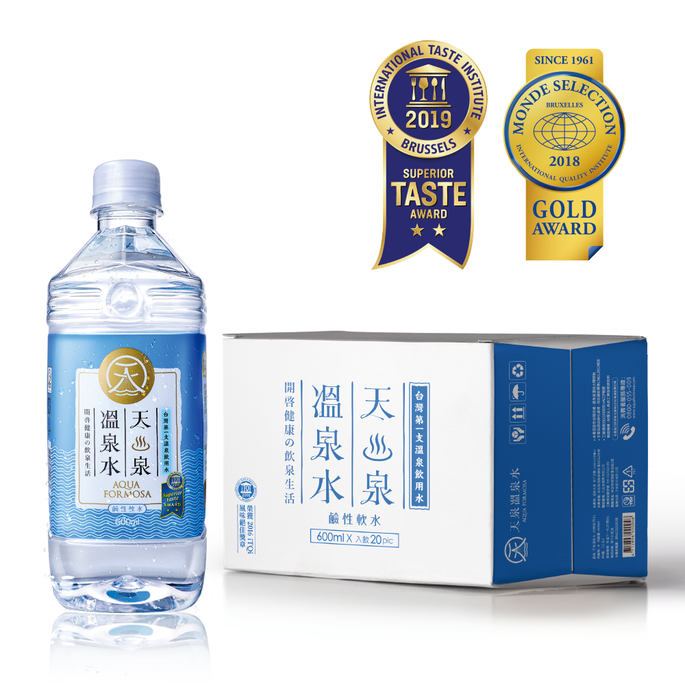 【天泉溫泉水】600ml (20入/ 箱) 天然鹼性水口感甘潤