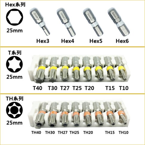 BOSCH博世 六角柄起子頭自由搭配 十字 PH1 一字 星型 內六角 高扭力 25mm 50mm 65mm 螺絲起子頭 1