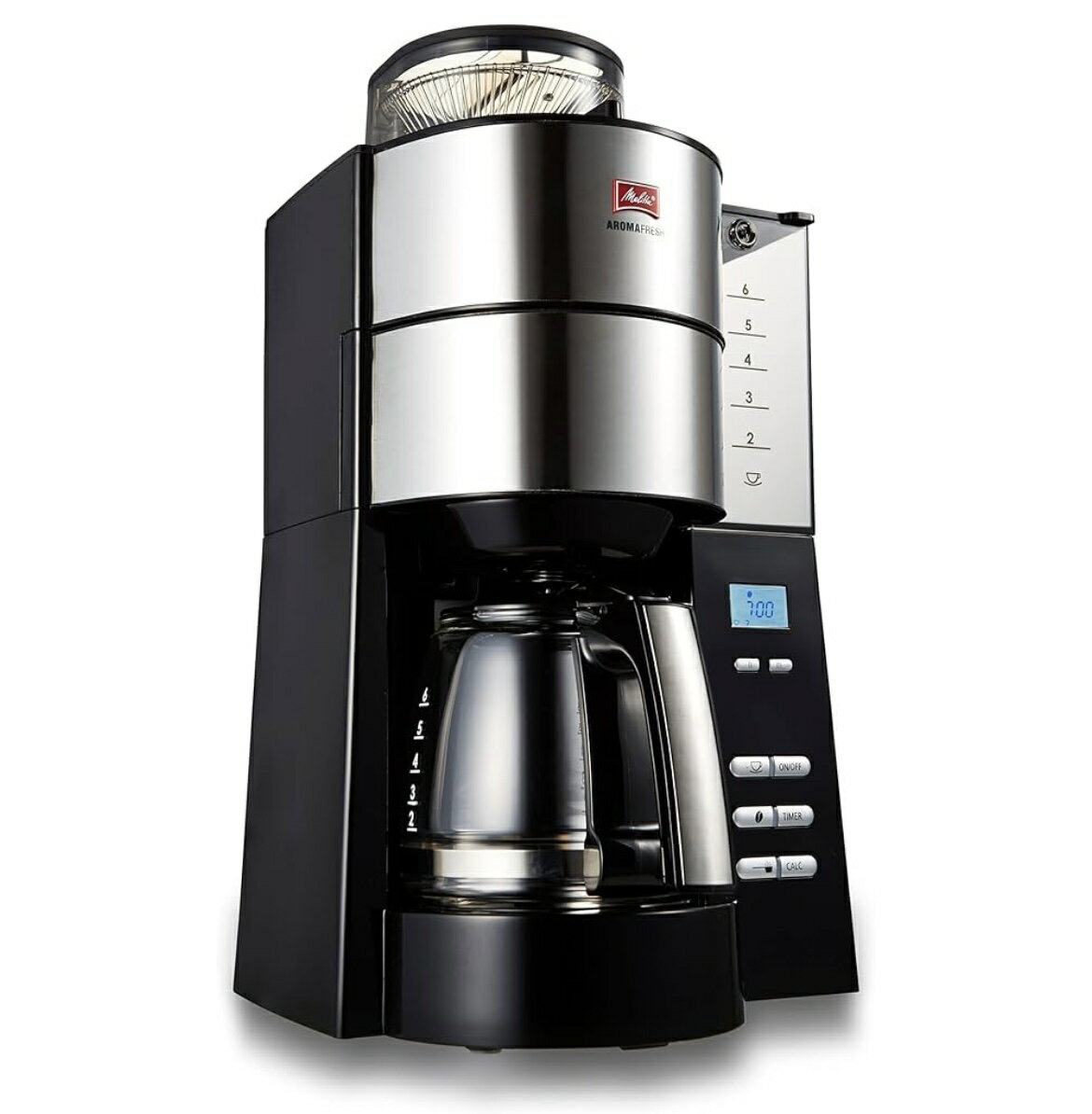 Melitta AFG622-1B 全自動 咖啡機 滴漏式 美式咖啡機 磨豆 6杯份 玻璃壺 保溫 日本正規品代購