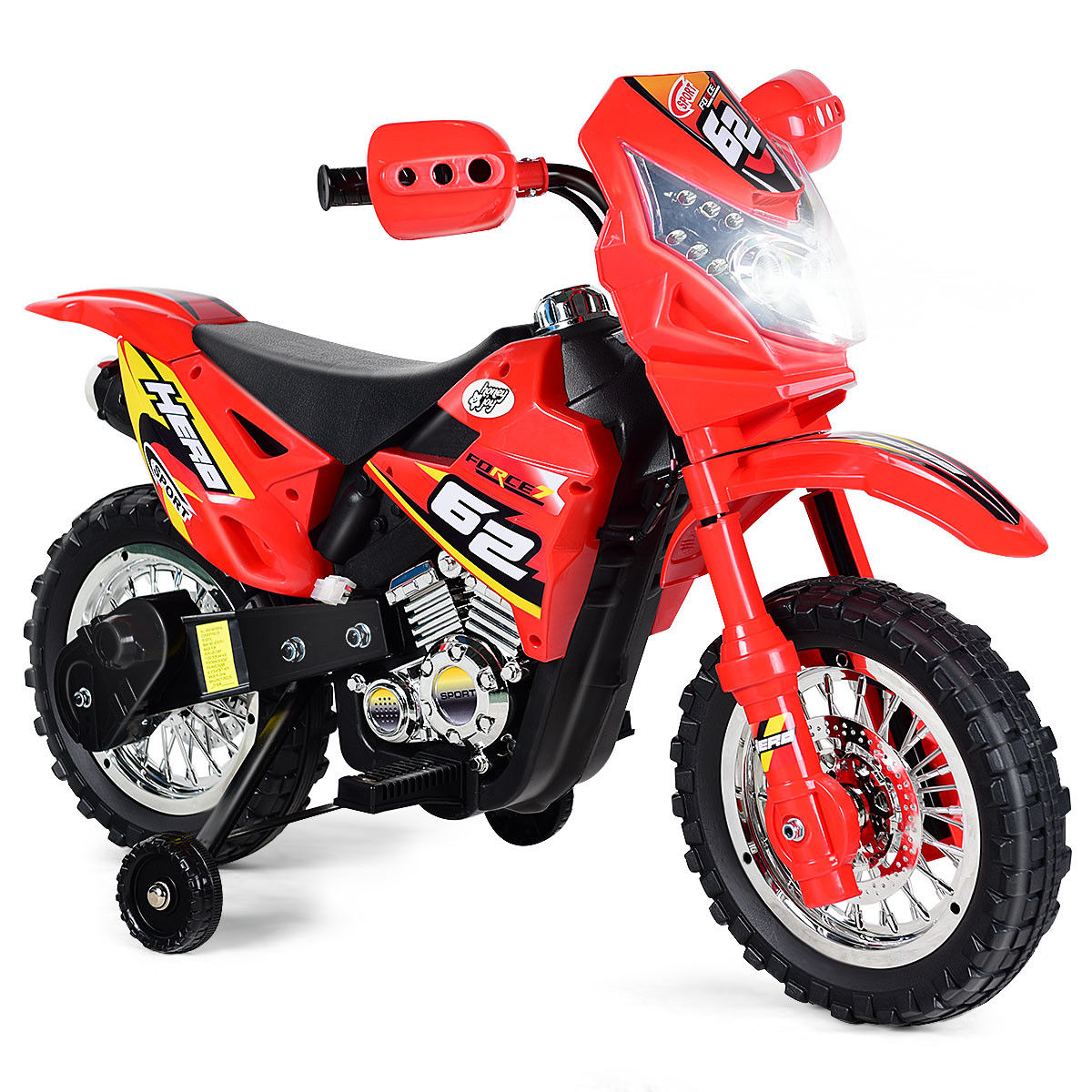 Kids Ride On Motorcycle With Training Wheel 6V Battery Powered Electric Toy New