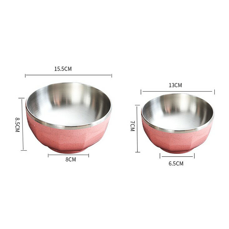 [現貨]304不鏽鋼 隔熱碗 不銹鋼碗 泡麵碗帶蓋 帶手柄不銹鋼餐具 雙層杯湯碗 304不鏽鋼雙層隔熱輕巧碗 8