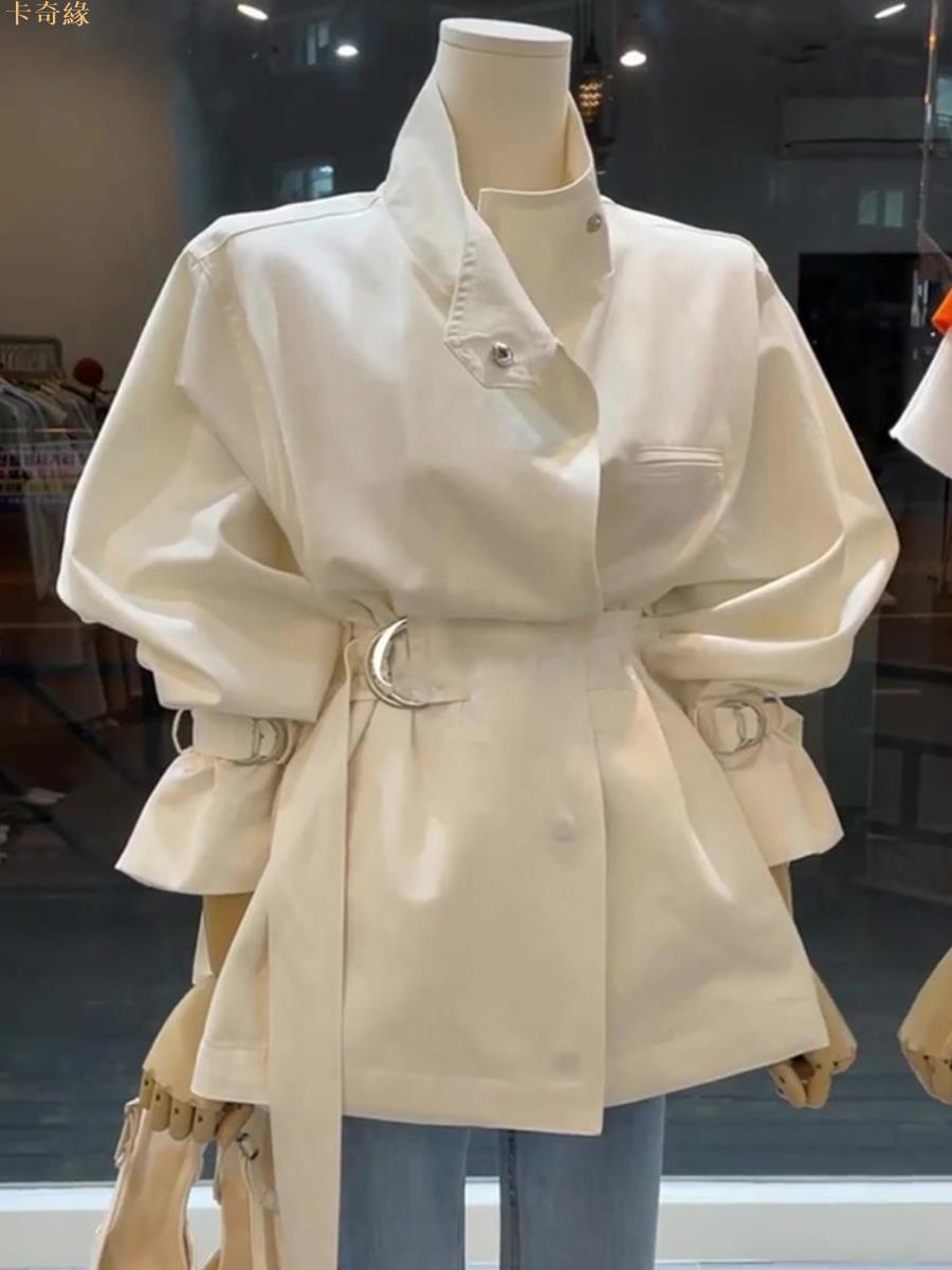 法式小香風風衣外套女2023春秋新款高級設計感小眾小個子炸街上衣