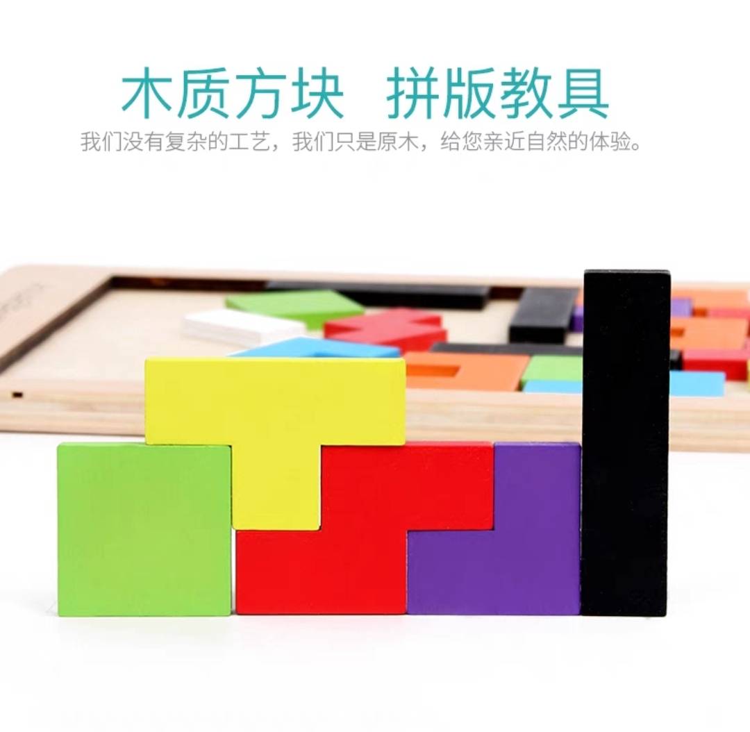 木製俄羅斯方塊 寶寶拼圖拼板積木  #13-6650 胖寶貝 2