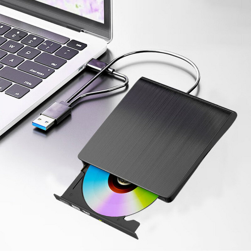 外接光驅現貨拉絲款dvd燒錄type-c+usb3.0雙介面移動光驅可讀寫【宜家良品百貨】