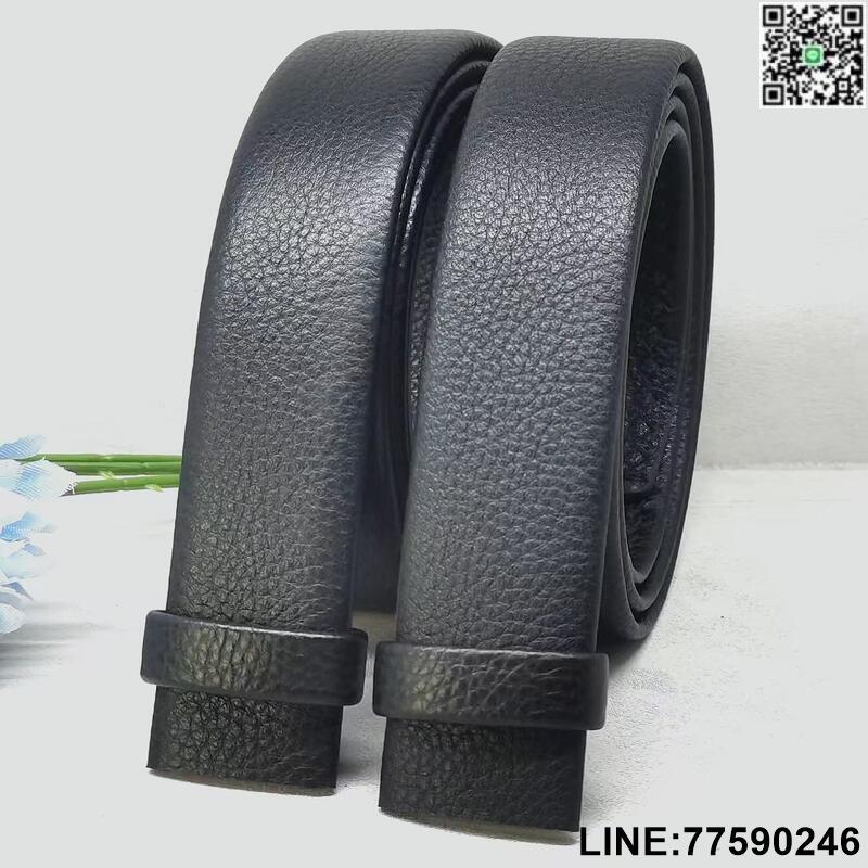 【歡樂購】頭層牛皮 皮帶男士自動扣不帶頭真皮無頭腰帶無扣褲帶 荔枝紋帶身
