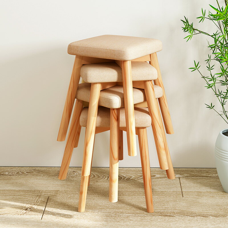 餐椅簡約現代化妝凳實木餐凳休閑時尚布藝小椅子北歐家用凳子板凳