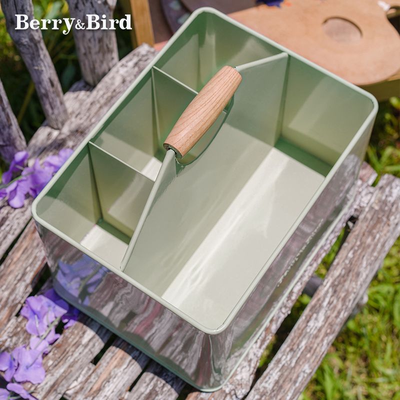 工廠現貨 Berry&Bird園藝工具收納箱手提鐵藝收納籃置物架整理盒戶外露營野487-LPS 保售後 臺灣公司