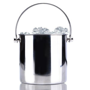 不銹鋼雙線提手冰桶創意雙層帶冰隔實用酒店酒吧香檳桶冰粒桶 WD 全館免運