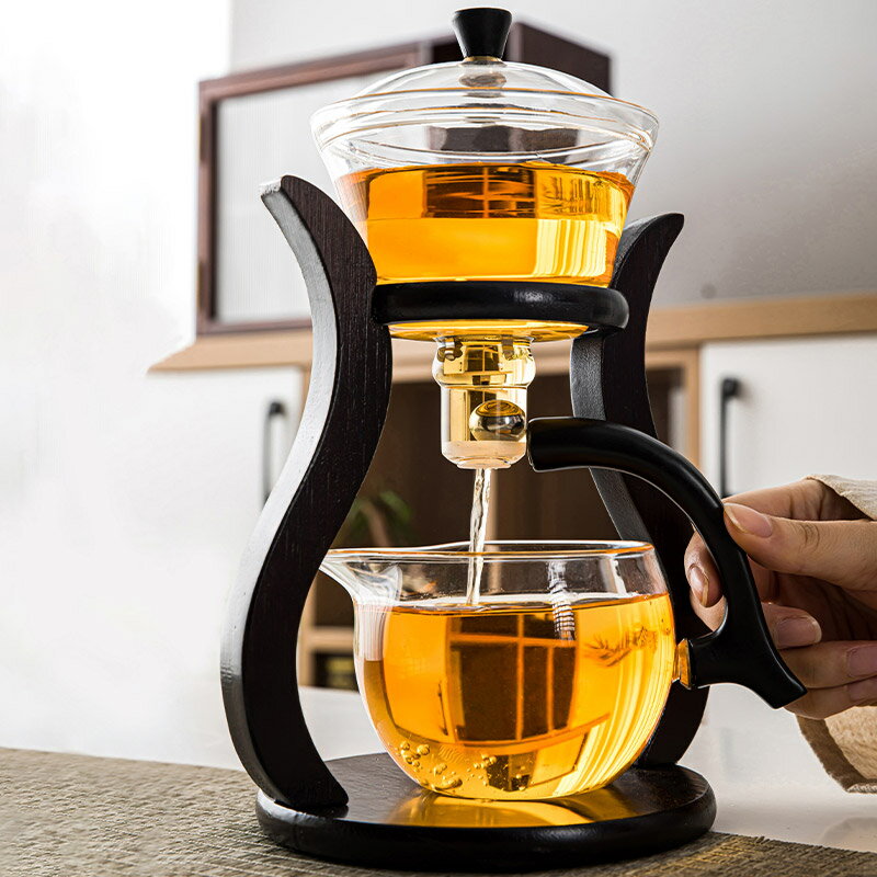 宮燈玻璃茶具套裝家用懶人半全自動茶壺功夫茶杯客廳辦公室泡茶器