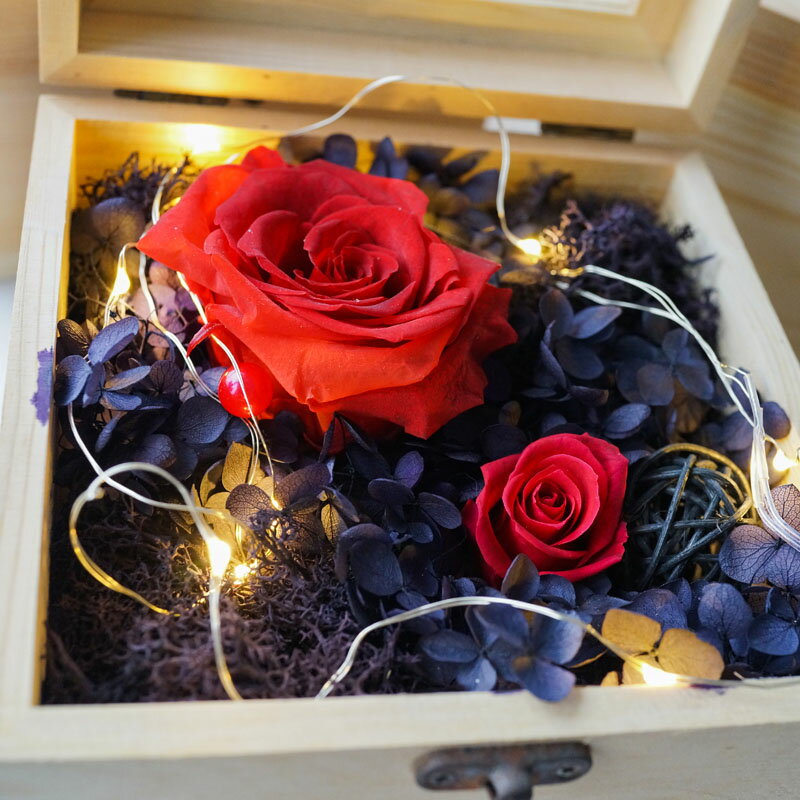 永生花玫瑰禮盒木盒擺件保鮮干花真花創意520情人節生日結婚禮物