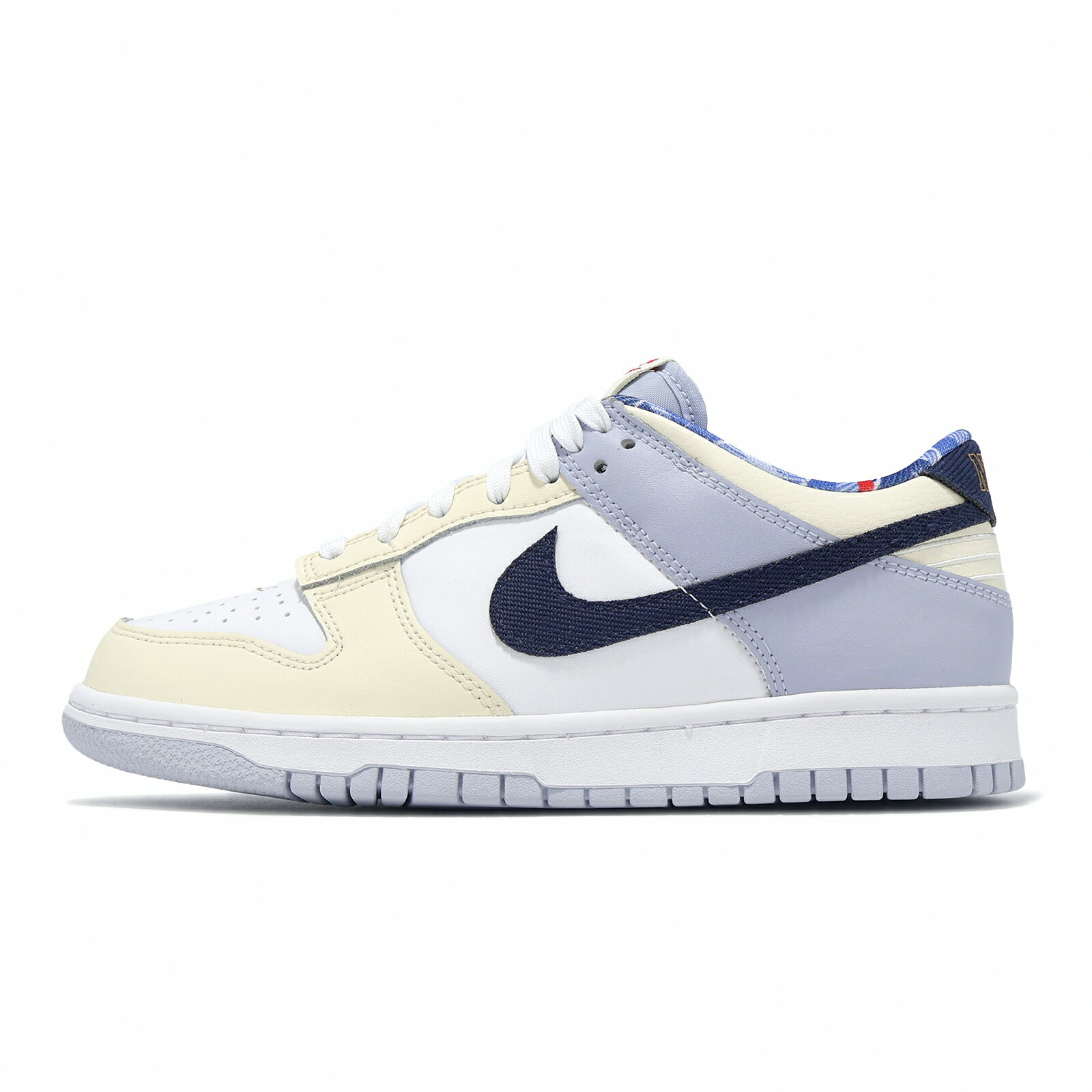 Nike 休閒鞋 Dunk Low GS 大童 女鞋 Just Do It 米白 藍