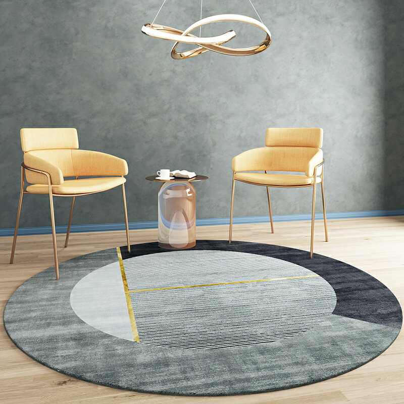 圓形地毯 北歐輕奢客廳地毯圓形地墊ins現代簡約吊籃電腦椅子臥室床邊家用『XY20408』