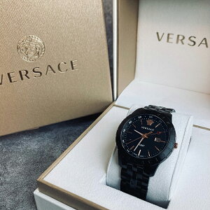 美國百分百【全新真品】Versace 凡賽斯 黑色錶盤 不鏽鋼錶帶 精品手錶 腕錶 VEBK00618 石英錶 BK37