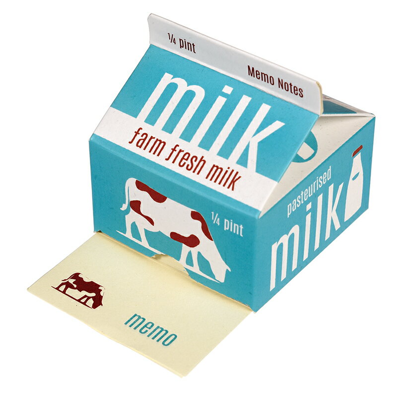 英國 Rex London 牛奶盒造型便條紙_大乳牛_RL27421