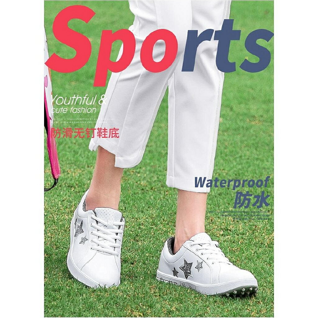PGM 高爾夫球鞋 韓版時尚女鞋 高爾夫鞋 運動鞋 防水鞋面防滑鞋底 舒適透氣 休閒鞋柔軟小白鞋