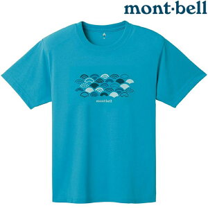 Mont-Bell Wickron 中性款 排汗衣/圓領短袖 1114568 波文樣 SEBL 岩藍