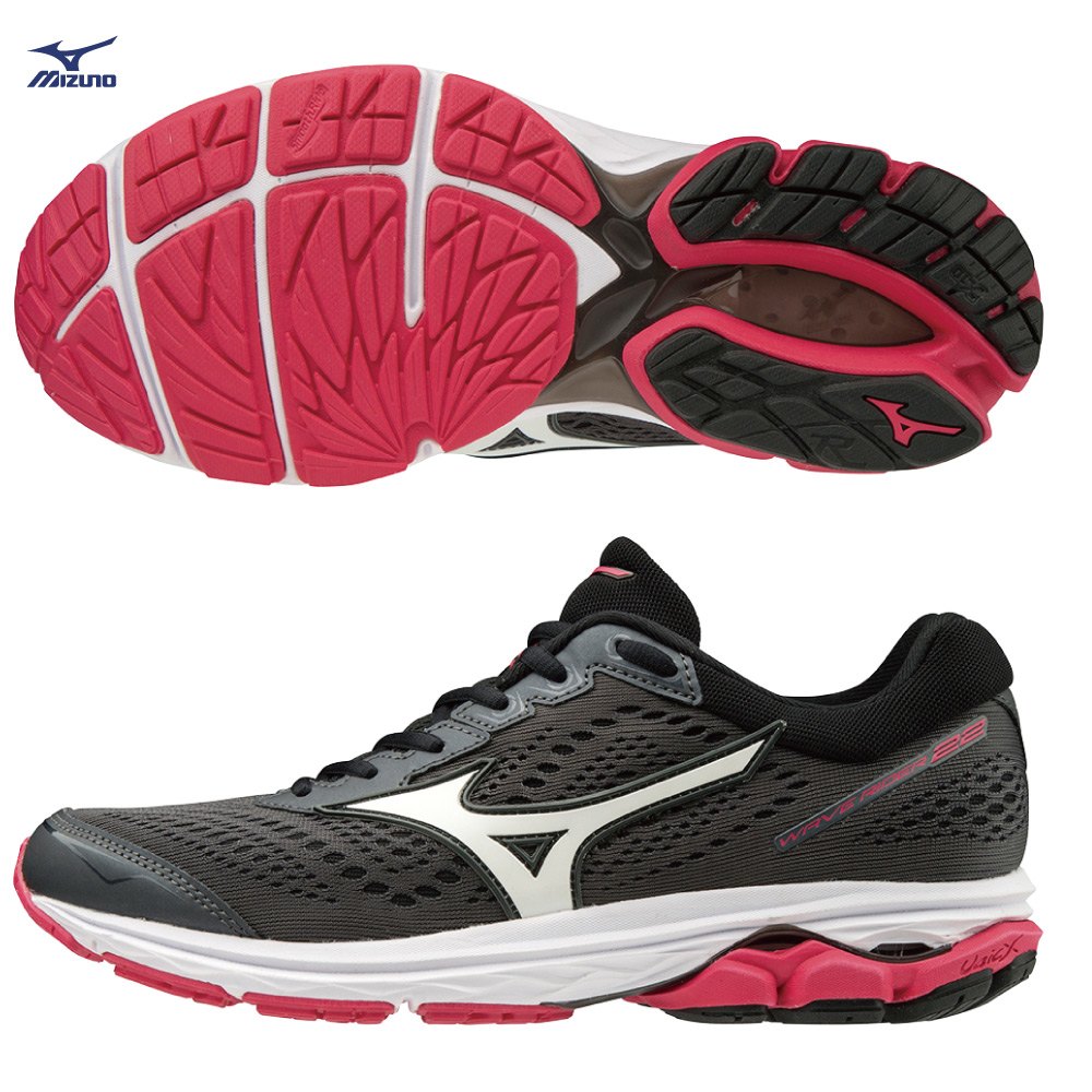 MIZUNO WAVE RIDER 22 女鞋 慢跑 多功能 避震 耐磨 透氣 黑 白【運動世界】J1GD183171