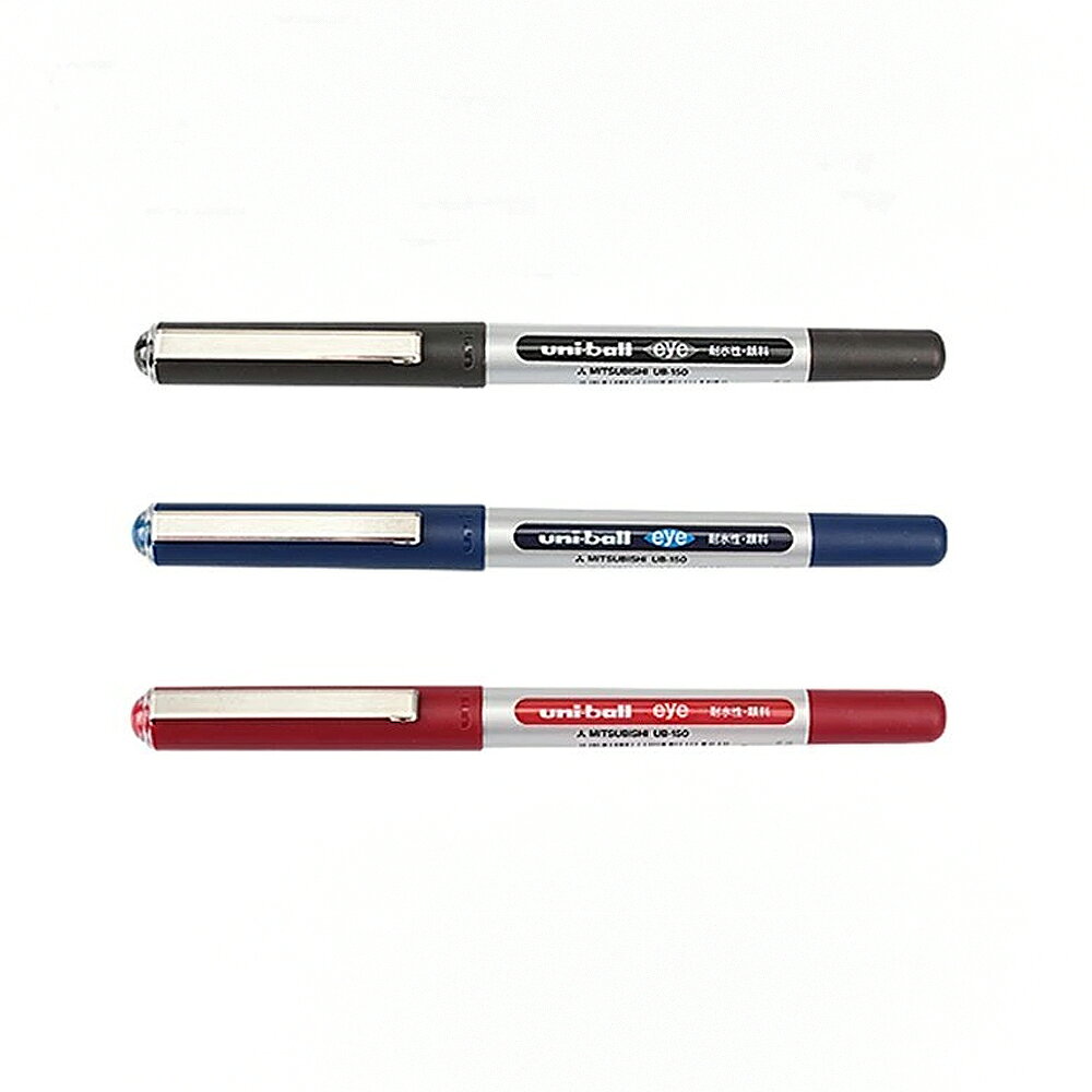 三菱 全液式耐水性鋼珠筆 0.5mm  黑/紅/藍 12支入/盒 UB-150
